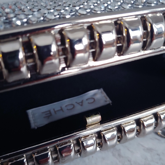 Caché Rhinestone Hardcover Clutch with Strap - Picture 11 of 16